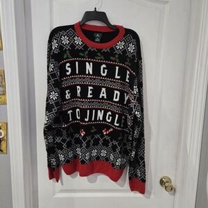 Ugly Christmas Sweater XL NWT Red Black Single Ready Jingle Party Holiday